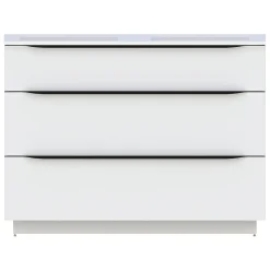 Meuble Buanderie| Meuble sous vasque à poser blanc brillant l.120 x H.88 x P.50 cm, Pamili