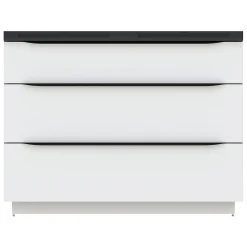 Meuble Buanderie| Meuble sous vasque à poser blanc brillant l.120 x H.88 x P.50 cm, Pamili
