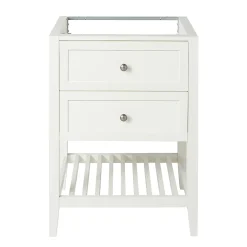 GoodHome Meuble sous vasque à poser 2 tiroirs 1 niche blanc mat l.60 cm, Perma