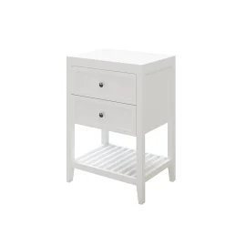 GoodHome Meuble sous vasque à poser 2 tiroirs 1 niche blanc mat l.60 cm, Perma