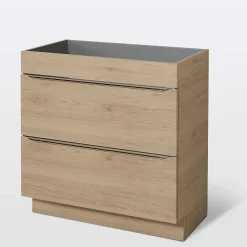 GoodHome Meuble sous vasque à poser effet chêne l.80 x H.60 x P.45 cm, Imandra