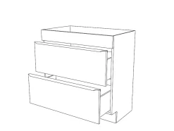 GoodHome Meuble sous vasque à poser effet chêne l.80 x H.60 x P.45 cm, Imandra