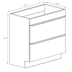 GoodHome Meuble sous vasque à poser effet chêne l.80 x H.60 x P.45 cm, Imandra