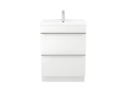 GoodHome Meuble sous vasque à poser blanc brillant l.60 x H.82 x P.45 cm, Imandra