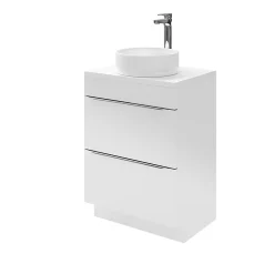 GoodHome Meuble sous vasque à poser blanc brillant l.60 x H.82 x P.45 cm, Imandra