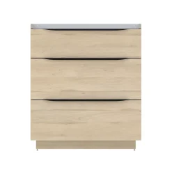 Meuble Buanderie|Meuble Sous-Vasque| Meuble sous vasque à poser effet bois l.80 x H.88 x P.50 cm, Pamili