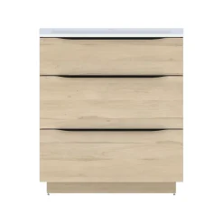 Meuble Buanderie|Meuble Sous-Vasque| Meuble sous vasque à poser effet bois l.80 x H.88 x P.50 cm, Pamili