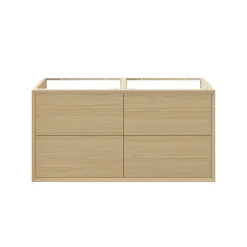 GoodHome Meuble sous vasque à suspendre Avela placage chêne 120 cm