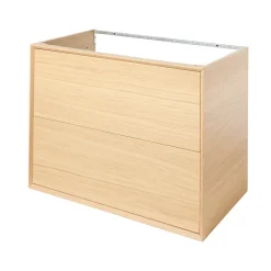 Meuble Buanderie|Meuble Sous-Vasque|GoodHome Meuble sous vasque à suspendre Avela placage chêne 80 cm
