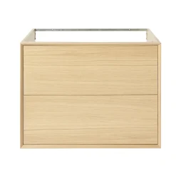 Meuble Buanderie|Meuble Sous-Vasque|GoodHome Meuble sous vasque à suspendre Avela placage chêne 80 cm