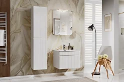 Meuble Sous Lavabo|Furnidea Meuble sous vasque à suspendre ICONIC blanc 100 cm