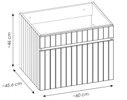 Furnidea Meuble sous vasque à suspendre ICONIC rose 60 cm