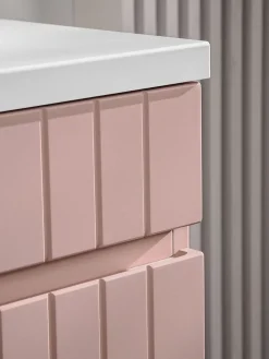 Furnidea Meuble sous vasque à suspendre ICONIC rose 60 cm