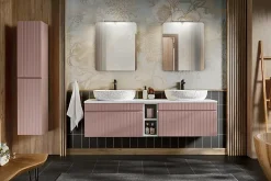 Furnidea Meuble sous vasque à suspendre ICONIC rose 60 cm