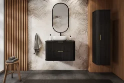 Furnidea Meuble sous vasque à suspendre GLAMOUR NOIR 60 cm