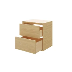 GoodHome Meuble sous vasque à suspendre Avela placage chêne 60 cm + plan de toilette Avela