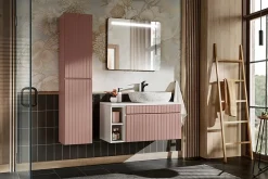 Meuble Sous Lavabo|Furnidea Meuble sous vasque à suspendre ICONIC rose 100 cm