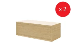 Meuble Buanderie|GoodHome Meuble sous vasque à suspendre Avela placage chêne 100 cm + plans de toilette Avela vendu par 2