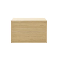 GoodHome Meuble sous vasque à suspendre Avela placage chêne 100 cm + plan de toilette Avela