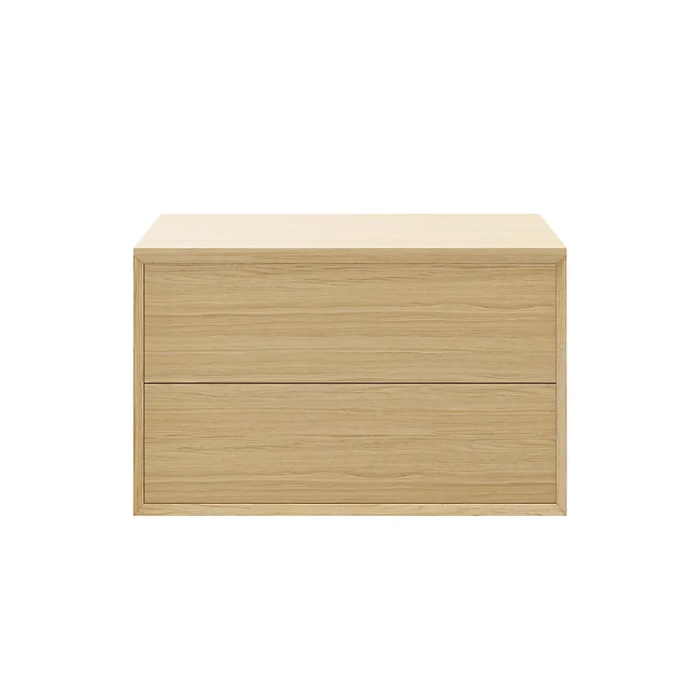 GoodHome Meuble sous vasque à suspendre Avela placage chêne 100 cm + plan de toilette Avela