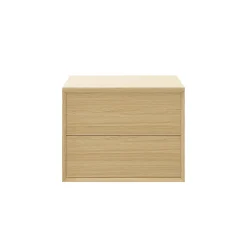 GoodHome Meuble sous vasque à suspendre Avela placage chêne 80 cm + plan de toilette Avela