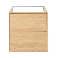 Meuble Buanderie|Meuble Sous-Vasque|GoodHome Meuble sous vasque à suspendre Avela placage chêne 60 cm