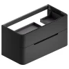 Meuble Buanderie| Meuble sous vasque à suspendre Alba noir mat version droite L. 104 x H. 55 x P. 50,5 cm