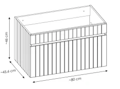 Furnidea Meuble sous vasque à suspendre ICONIC rose 80 cm