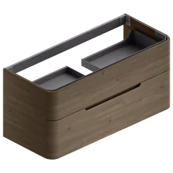 Meuble sous vasque à suspendre Alba décor noyer L. 119 x H. 55 x P. 50,5 cm