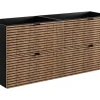 Furnidea Meuble sous vasque à suspendre AURA LOFT 120 cm noir et chêne