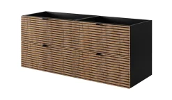 Furnidea Meuble sous vasque à suspendre AURA LOFT 120 cm noir et chêne