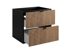 Furnidea Meuble sous vasque à suspendre AURA LOFT 120 cm noir et chêne