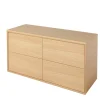 Meuble Vasque|Meuble Buanderie|GoodHome Meuble sous vasque à suspendre Avela placage chêne 120 cm + plan de toilette Avela