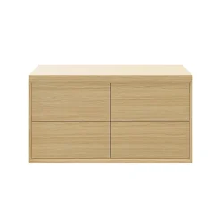 Meuble Vasque|Meuble Buanderie|GoodHome Meuble sous vasque à suspendre Avela placage chêne 120 cm + plan de toilette Avela