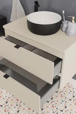 Furnidea Meuble sous vasque à suspendre DALIA CACHEMIRE 80 cm