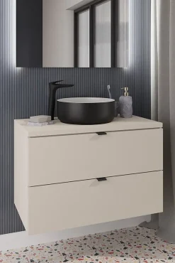 Furnidea Meuble sous vasque à suspendre DALIA CACHEMIRE 80 cm