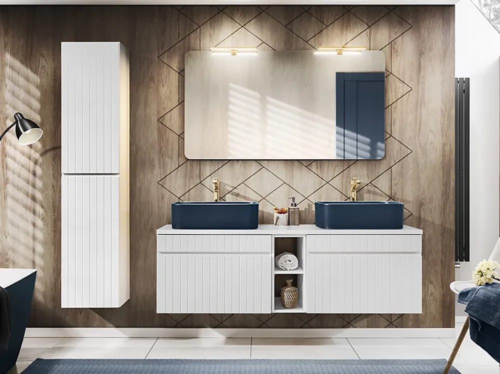 Furnidea Meuble sous vasque à suspendre ICONIC blanc 80 cm