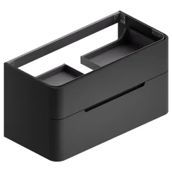 Meuble sous vasque à suspendre Alba noir mat version centre L. 104 x H. 55 x P. 50,5 cm
