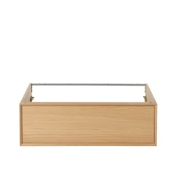 GoodHome Meuble sous vasque 1 tiroir à suspendre Avela placage chêne 100 cm