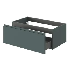 GoodHome Meuble sous vasque 1 tiroir avec poignée intégrée l.80 x H.30 x P.45 cm vert forêt Kentia