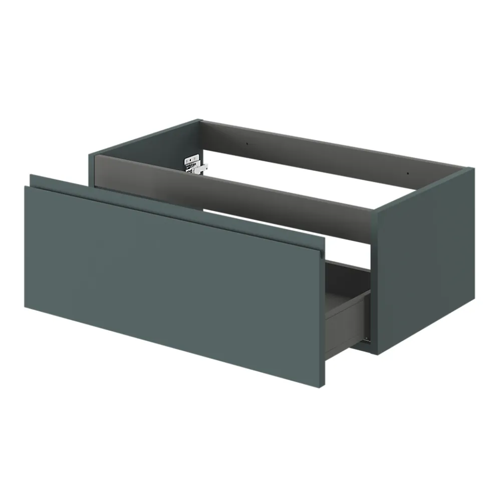 GoodHome Meuble sous vasque 1 tiroir avec poignée intégrée l.80 x H.30 x P.45 cm vert forêt Kentia