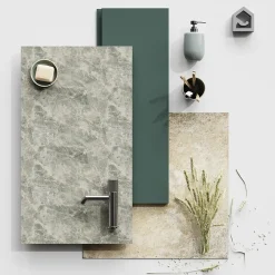GoodHome Meuble sous vasque 1 tiroir avec poignée intégrée l.80 x H.30 x P.45 cm vert forêt Kentia