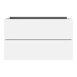 GoodHome Meuble sous vasque 2 tiroirs sans poignées l.100 x H.60 x P.45 cm blanc mat Kentia
