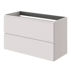 GoodHome Meuble sous vasque 2 tiroirs avec poignées intégrées l.100 x H.60 x P.45 cm beige cachemire Kentia