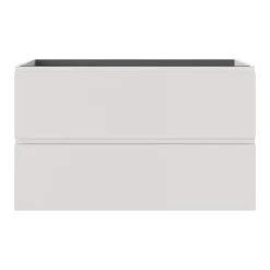 GoodHome Meuble sous vasque 2 tiroirs avec poignées intégrées l.100 x H.60 x P.45 cm beige cachemire Kentia