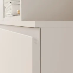 GoodHome Meuble sous vasque 2 tiroirs avec poignées intégrées l.100 x H.60 x P.45 cm beige cachemire Kentia