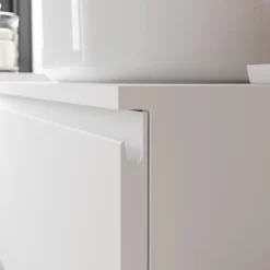 Meuble Sous-Vasque|GoodHome Meuble sous vasque 1 tiroir avec poignée intégrée l.80 x H.30 x P.45 cm blanc mat Kentia