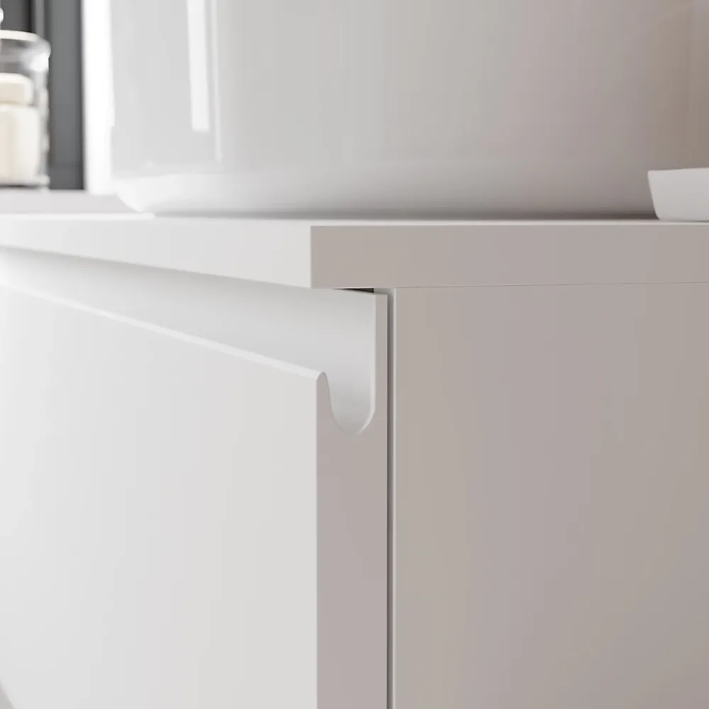 Meuble Sous-Vasque|GoodHome Meuble sous vasque 1 tiroir avec poignée intégrée l.80 x H.30 x P.45 cm blanc mat Kentia