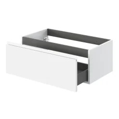 Meuble Sous-Vasque|GoodHome Meuble sous vasque 1 tiroir avec poignée intégrée l.80 x H.30 x P.45 cm blanc mat Kentia