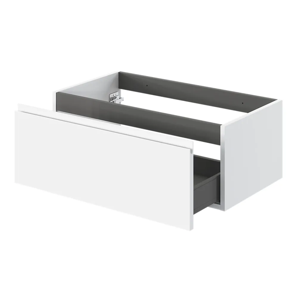 Meuble Sous-Vasque|GoodHome Meuble sous vasque 1 tiroir avec poignée intégrée l.80 x H.30 x P.45 cm blanc mat Kentia